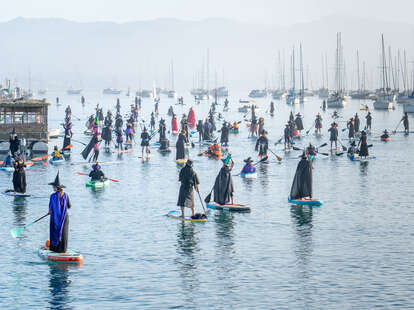 Witches paddling at Morro Bay in 2022. 